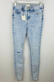 River Island Light Acid Wash Molly Jegging Skinny Jeans Leg Women's US 4 L New