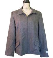 Sag Harbor Vintage 100% Wool Zip Front Jacket Size 16 NEW