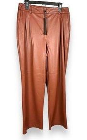 House of Harlow Mahogany Wide Leg Vegan Leather Trouser NWT