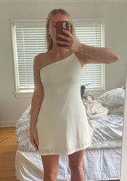 One Shoulder White Mini Dress