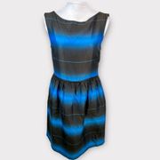 Marc by Marc Jacobs Lida Striped Dress in Black and Blue Aster Silk Blend Size 6