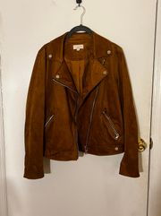 Faux Suede Moto Jacket