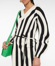 Bottega Veneta Striped Linen-blend Wrap Dress size L