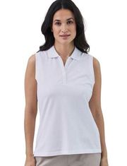 CHAPS Womens Sleeveless Polo Shirt Size XL White New