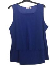 Double layered top Cato size XL Cobalt Blue sleeveless blouse top‎