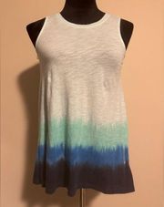 NWT International Concepts Blue and Green Ombré Tie Dye Tank Top size XS