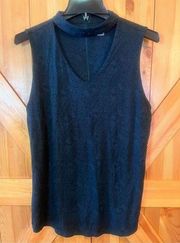 Ruff Hewn Gray Tank Top Womens large V Neck Strap Zip Back Sleeveless (1096)