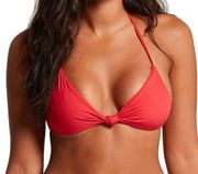 Volcom Simply Seamless Triangle Swimsuit Bikini Swim Top Red Size XS Eco True