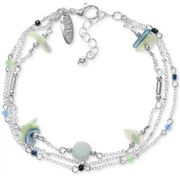 Style & Co Mixed Bead Multi-Row Ankle Bracelet in Silver-Tone NWT MSRP $25