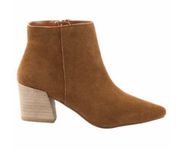 Lyden Brown Pointy Toe Ankle Bootie Heels