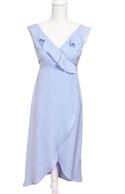 Superdown Revolve Pia Ruffle Midi Dress in Periwinkle Asymmetrical Size XS