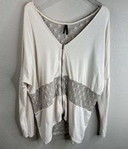 Gentle Fawn Sweater Women XS Oversized Zip Front Crochet