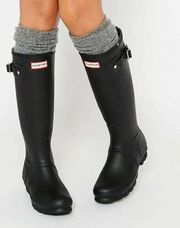 Hunter  Original Tall'Rain Boot in Black Matte Size US 6