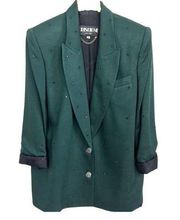 Vintage Criscione Bedazzled Shimmery Oversized Blazer
Hunter Green