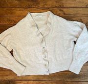 Babaton women’s wool short  cropped v neck cardigan size large?