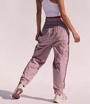 NWOT Free People FP Movement The Way Home Smocked Joggers | Dusty Lavender | XS