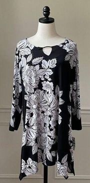 NWT JM Collection Black White Floral Mirrored Dots 0X