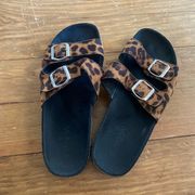 𝅺anna Size 10 Leopard Print Sandals Preowned