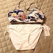 NEW Athleta Print/Solid Bikini Set XL