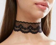 One Size Black Lace Choker Necklace