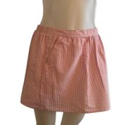 Pink Seersucker Mini Skirt Cotton M