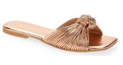Jeffrey Campbell Womens Rose Gold Size 6 Metallic Knaughty 3 Square Toe Sandals