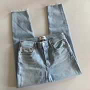 27 Sophie Crop Jeans Cut Off Hem Light Wash