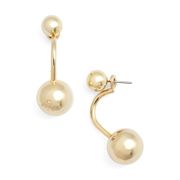 💕TRINA TURK💕 Gold Double Ball Front/Back Earring