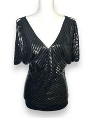 Y2K Wet Seal Sequin Dolman Sleeve Going Out Top S