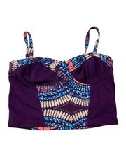 MD  Purple Tribal Bustier Crop Top