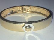 Kenneth Cole Gold Tone Hinged Clamp Classic Bracelet