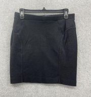 Madewell Women's Pull On Skirt Solid Black Mesh Hips Size Medium Cotton Blend