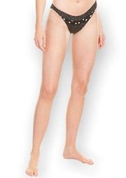 SOLID & STRIPED The Brooke Bikini Bottom Black & White Polka Dot Print Sz Large