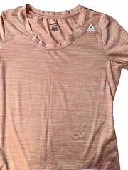 Reebok Activewear Long Sleeve Women’s Athletic Scoop Neck Striped Workout Top M