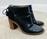 Madewell et Sezane black tassel ankle booties