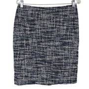 Ann Taylor Factory Women's Tweed Look Skirt Black/Gray Knee Length Size 8P NWT