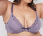 Layered Lightly Lined French Balconette Bra Purple Size 42DD
