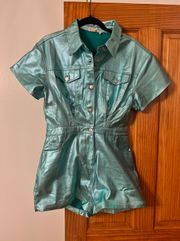 Shiny Teal Romper