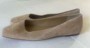 Vince Leah Nubuck Neutral Leather Ballet Style Flat Size 9.5