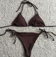 Brown Side Tie Bikini