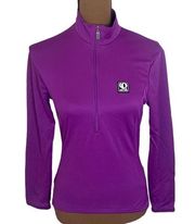 Pearl Izumi technical wear cycling high neck half-zip pullover back pockets sz 8