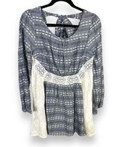 Ryu Boho Lace and Embroidery Long sleeve Mini Dress