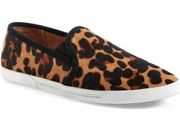 Joie Kidmore Leopard Print Calf Hair Slip on Sneakers Size 40