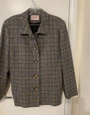 Pendleton VTG Carnegie District Tartan Wool Blazer Sports Jacket SZ 14 Petite