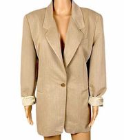 LINDA ALLARD for ELLEN TRACY khaki, ultra-soft, 3-pocket blazer. Size 16. EUC