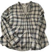 Converse women's XL flannel blouse grey, black and white