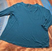 Kuhl Blue Striped Roll Cuff t shirt 3X