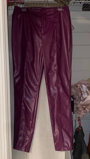 Purple Faux Leather Pants