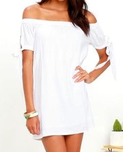 Lulu's Al Fresco Evenings Off-The-Shoulder Mini Dress