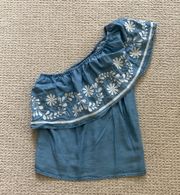 One Shoulder Flower Top